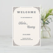 Vintage Floral Wedding Invitation Elegant template (Debout devant)