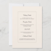 Vintage Floral Wedding Invitation Kaart (Achterkant)