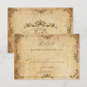 Vintage Floral Wedding RSVP Kaart (Voorkant / Achterkant)