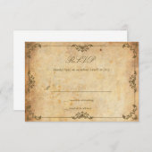 Vintage Floral Wedding RSVP Kaart (Voorkant / Achterkant)