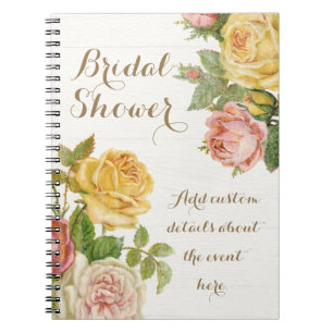 Vintage Floral Whitewash Spring Vrijgezellenfeest Notitieboek