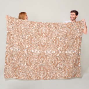 Vintage Floral William Morris Willow Bough Rust Fleece Deken