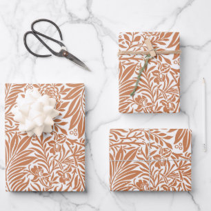 Vintage Floral William Morris Willow Bough Rust Inpakpapier Vel