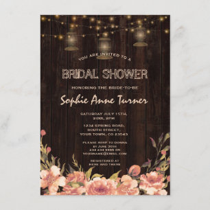 Vintage Floral Wood Old Lantern Vrijgezellenfeest Kaart