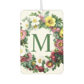 Vintage Floral Wreath Monogram Luchtverfrisser (Voorkant)