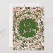 Vintage Floral Wreath Wedding Kaart (Achterkant)