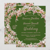 Vintage Floral Wreath Wedding Kaart (Voorkant / Achterkant)