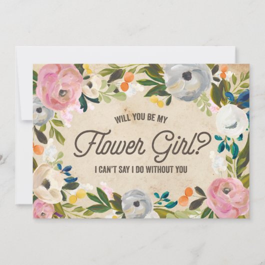 Vintage Florals | Bloemenmeisje Kaart (Voorkant)