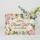Vintage Florals | Bloemenmeisje Kaart (Staand voorkant)