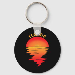 Vintage Florida Beach Zonsondergang T-shirt - Retr Sleutelhanger