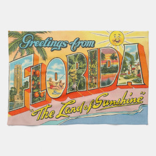 Vintage Florida Greetings Theedoek