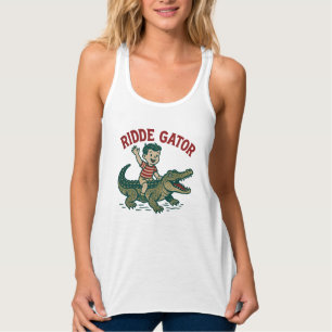 Vintage Florida Kitsch Ridde Alligator Retro Tanktop