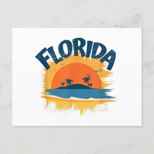 Vintage Florida Retro T-shirt Design Sunshine Mann Briefkaart