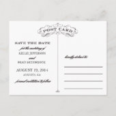 Vintage Flourish Enregistrer la date Carte postale (Dos)