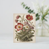 Vintage Flower Illustration  Briefkaart (Staand voorkant)