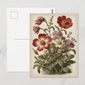 Vintage Flower Illustration  Briefkaart (Voorkant / Achterkant)