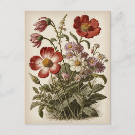 Vintage Flower Illustration Briefkaart