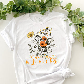 Vintage flowers and Daisy In Love Wildflower  T-shirt