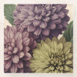 Vintage Flowers Glazen Onderzetter