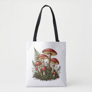 Vintage Fly Agaric Mushroom Illustration Draagtas