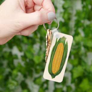 Vintage Food Vegetables; Yellow Corn on the Cob Sleutelhanger