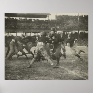 Vintage Football poster zwart-wit man grot