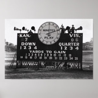 Vintage Football Scorebord kantoor decor man grot Poster