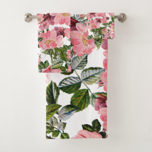 Vintage forest green pink coral bohemian