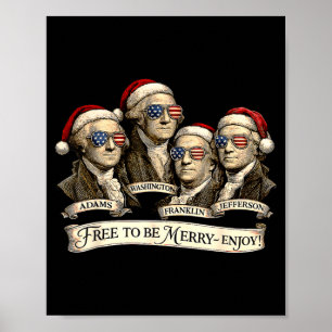 Vintage Founding Fathers Kerstmannenhoeden Patriot Poster