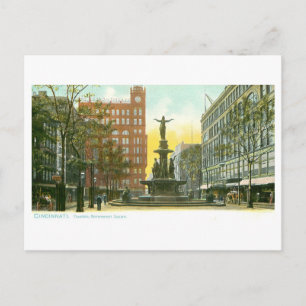 Vintage Fountain/Overheidsplein, Cincinnati Briefkaart