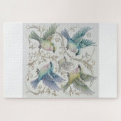 Vintage Four Birds Illustration  Legpuzzel (Horizontaal)