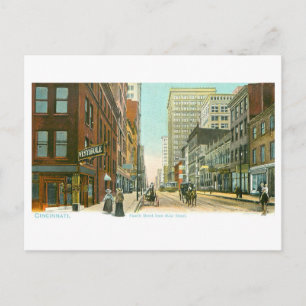 Vintage Fourth Street, Cincinnati, Ohio Briefkaart