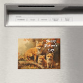 Vintage Fox Family Mother's Day Magnet (In Situ (Lave-vaisselle))