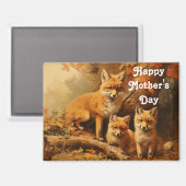 Vintage Fox Family Mother's Day Magnet (Recto/Verso)