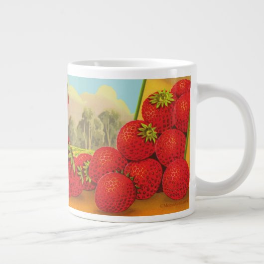 Vintage fraise paysage Crate Art Jumbo Mug (Droite)