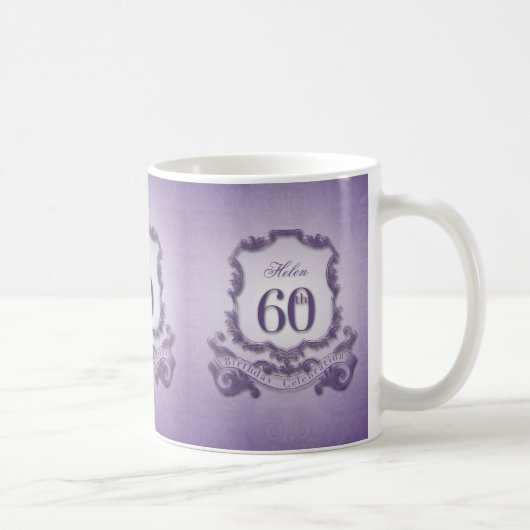 Vintage Frame 60e Anniversaire Célébration Mug (Droite)