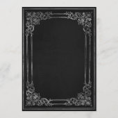 Vintage Frame Black Silver Wedding Menu (Dos)
