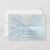 Vintage Frame Quinceanera RSVP - Blue/Gold (Devant)