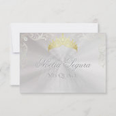 Vintage Frame Quinceanera RSVP - Pearl/Silver (Dos)