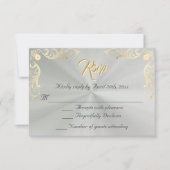 Vintage Frame Quinceanera RSVP - Sage/Gold (Devant)