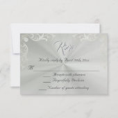 Vintage Frame Quinceanera RSVP - Sage/Silver (Devant)