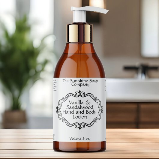 Vintage Frame White Cosmetics Bottle Label