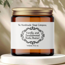 Vintage Frame White Cosmetics Jar Label