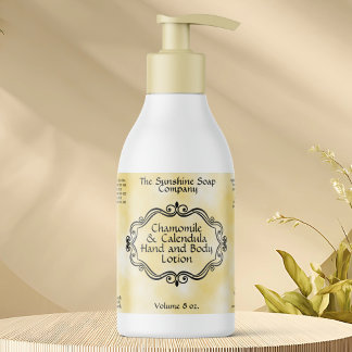 Vintage Frame Yellow Parchment Cosmetics Bottle Rechthoekige Sticker