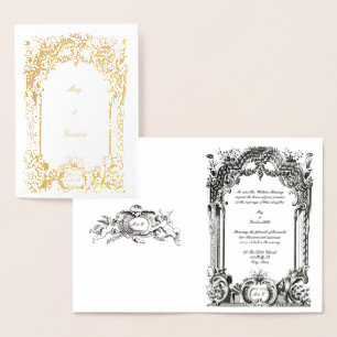 Vintage Français Baroque Rococo Invitations de mar