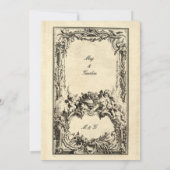 Vintage Français Baroque Rococo Invitations de mar (Dos)
