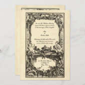 Vintage Français Baroque Rococo Invitations de mar (Devant / Derrière)
