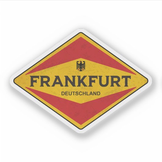 Vintage Frankfurt-Duitsland Sticker (Voorkant)