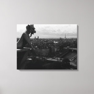 Vintage Frankrijk Parijs Notre Dame Kathedraal dui Canvas Afdruk
