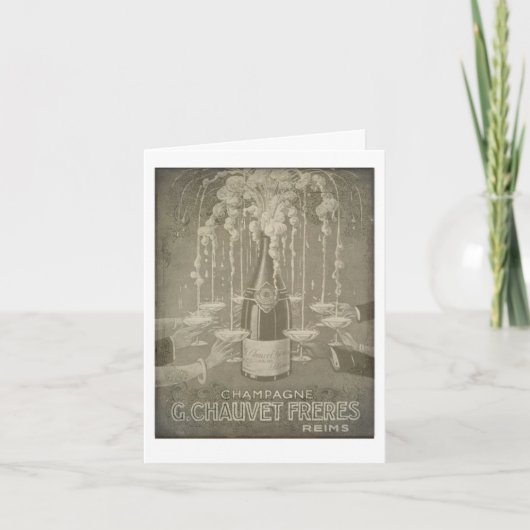 Vintage Frans Champagne viert Kaart (Voorkant)